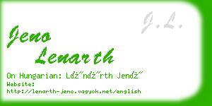 jeno lenarth business card